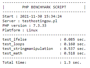 Seohost - PHP Benchmark Script