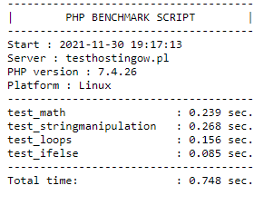 Cyber_Folks - PHP Benchmark Script