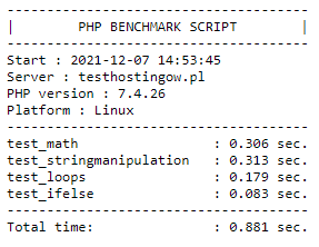 Atthost - PHP Benchmark Script