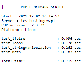 Hostido - PHP Benchmark Script